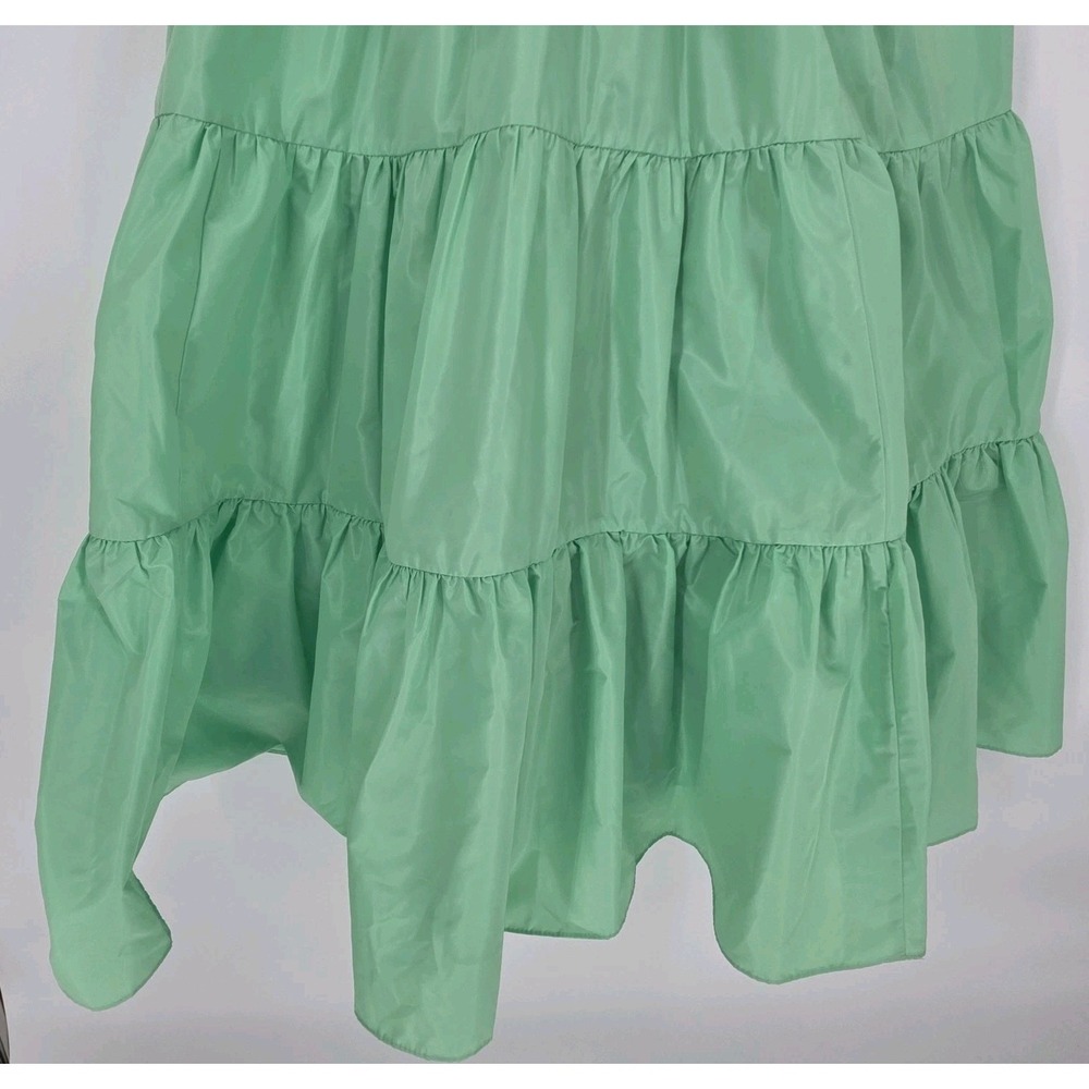 J.Crew Midi Dress Womens 4 Ruffled Shoulder Drapey Pockets Green Lined‎ Party - Picture 6 of 9